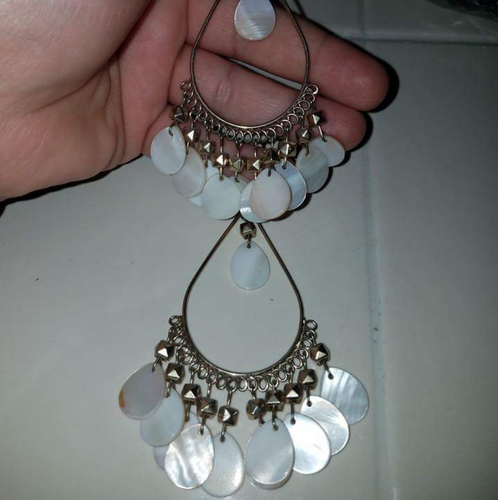 Beautiful mother of pearl dangle earrings